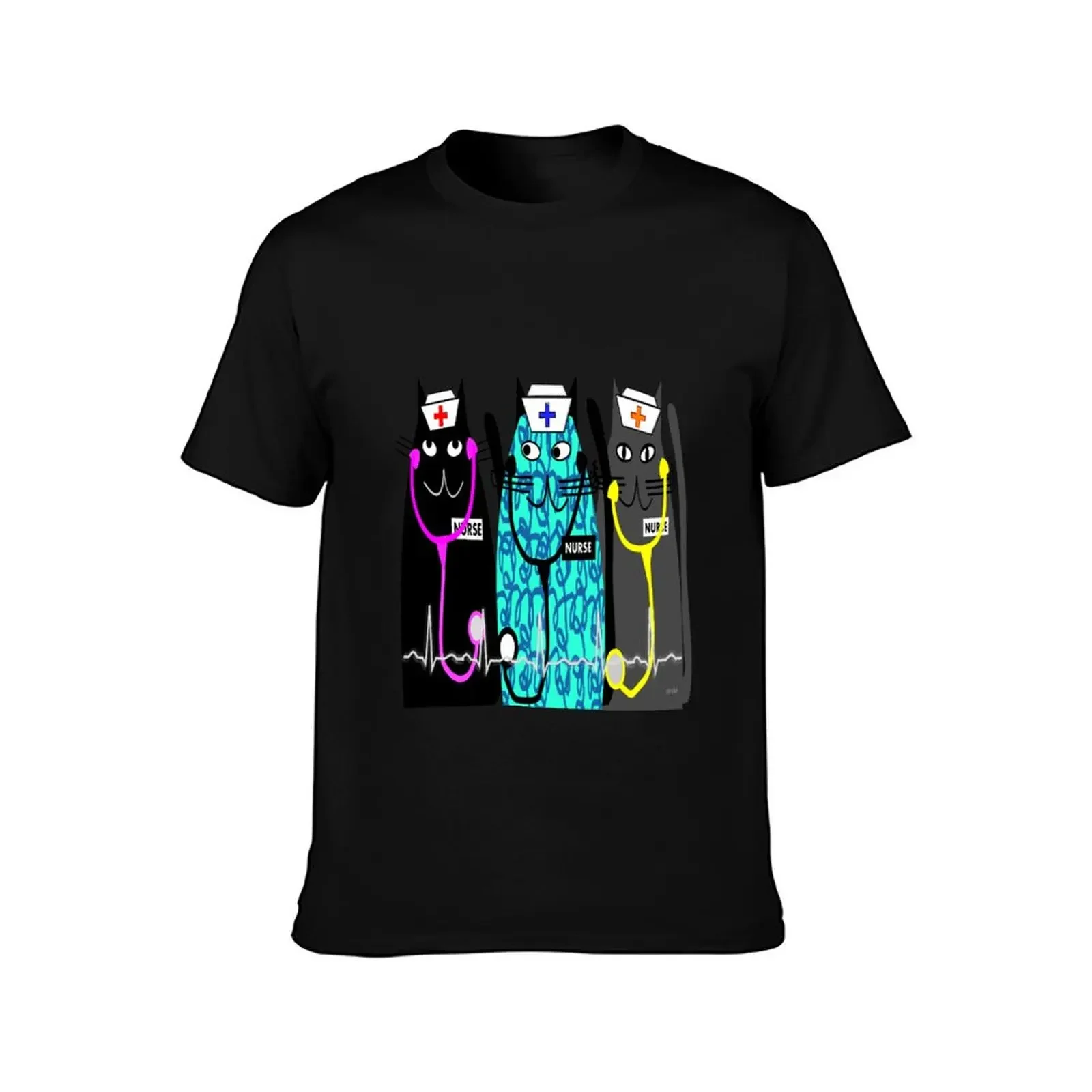 Whimsical Nurse Cats T-Shirt shirts graphic tees plain anime figures baggy shirts men tshirt