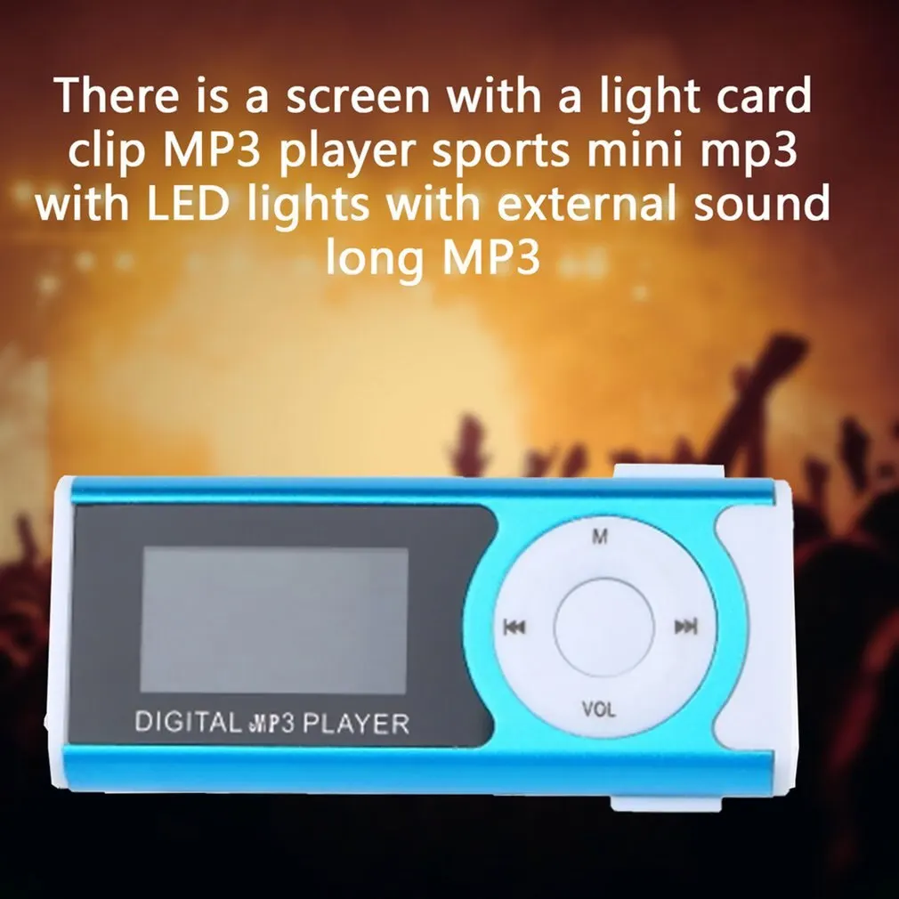 Card Insertion Light Clip Mp3 Player With Screen Digital Music Playing Clip Outside Sound Belt Lamp Flashlight Mp3 Music Players