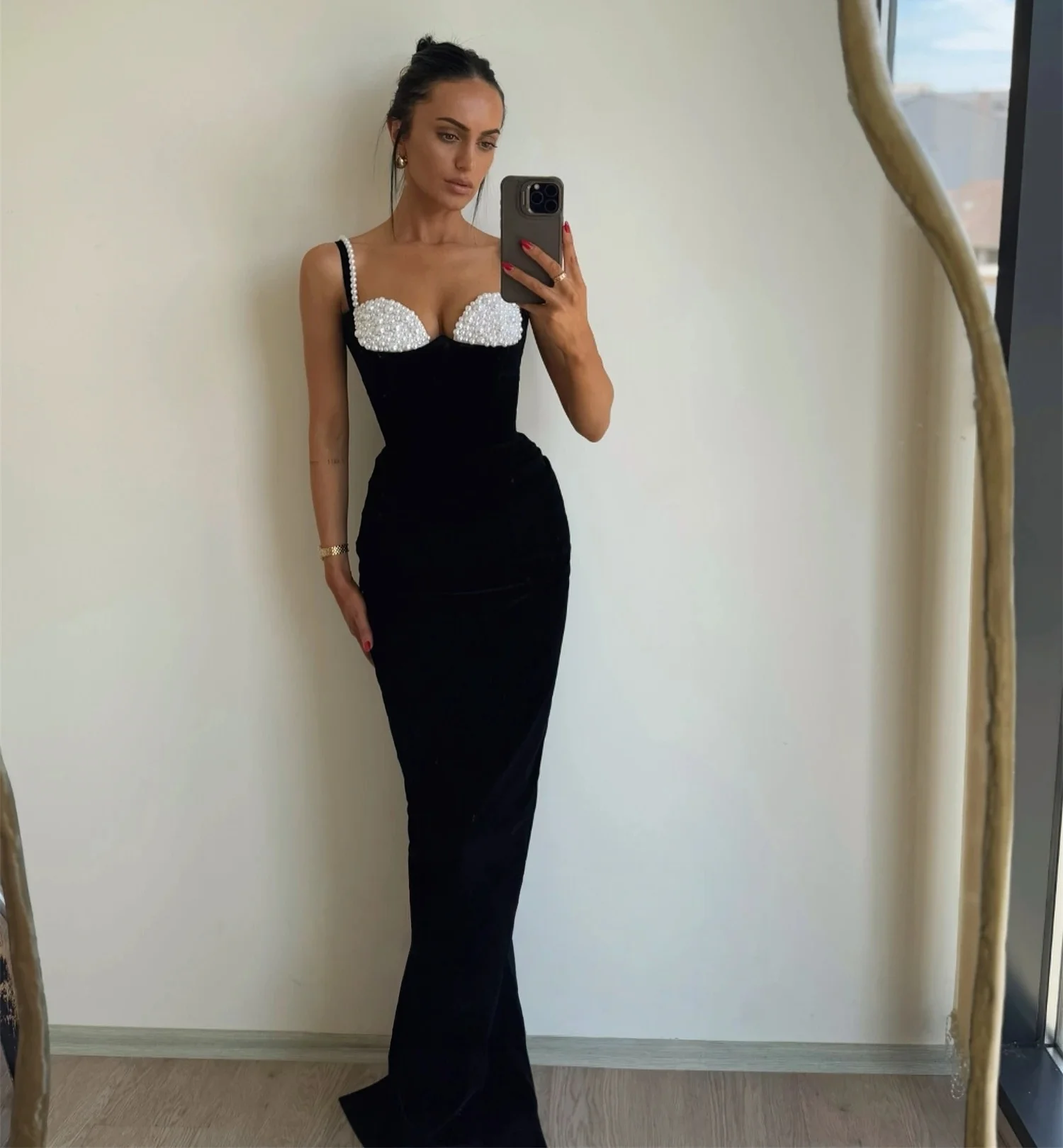 

Длинное платье с черным жемчугом на заказ, вечерние платья Pastrol, унисекс, Джерси в стиле ретро, Дубай, Саудовская Аравия, Израиль, выпускной по индивидуальному заказу