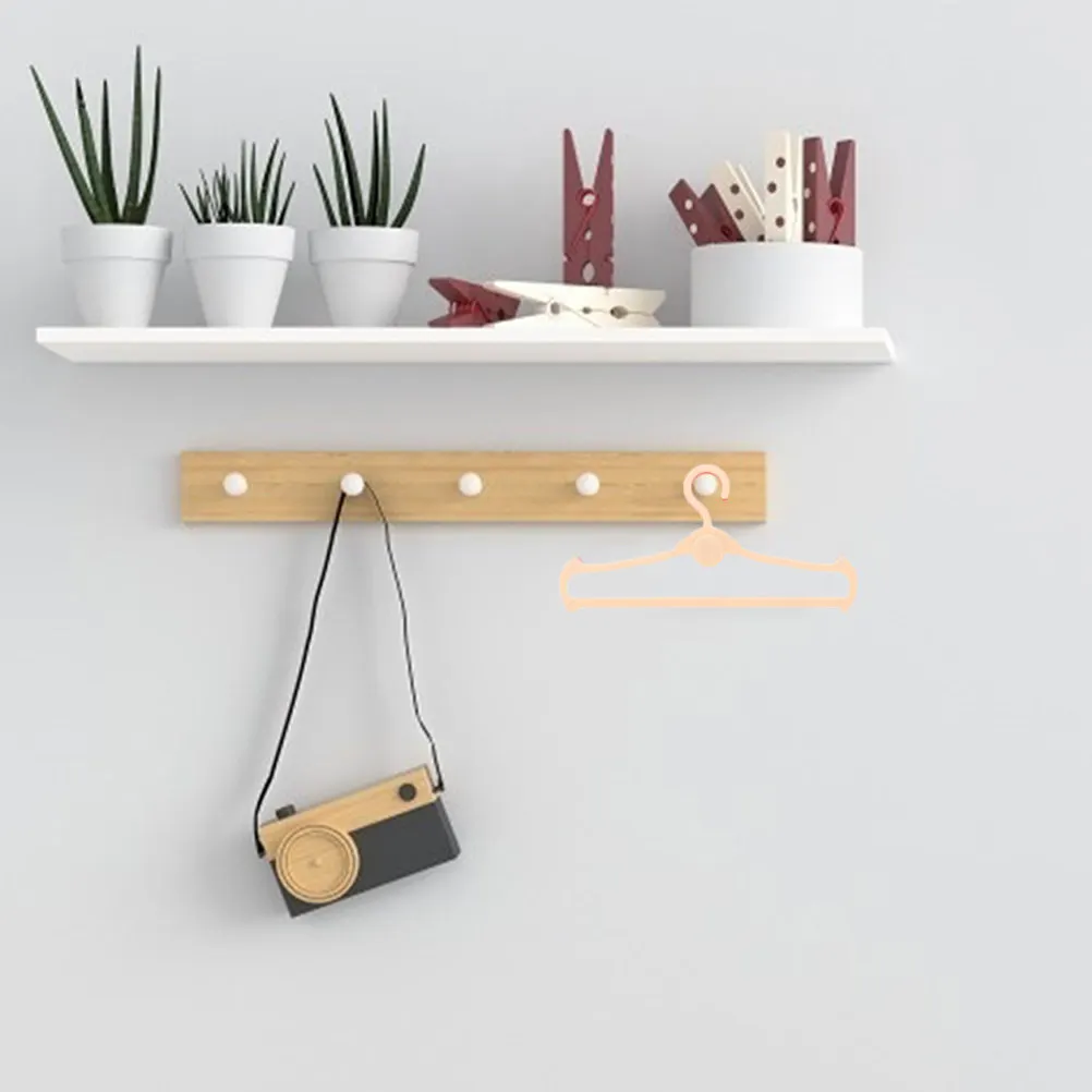 

60Pcs Small Hangers Mini Clothes Holder Compact Hanging Rack Space Saving Storage for Miniature House Supplies