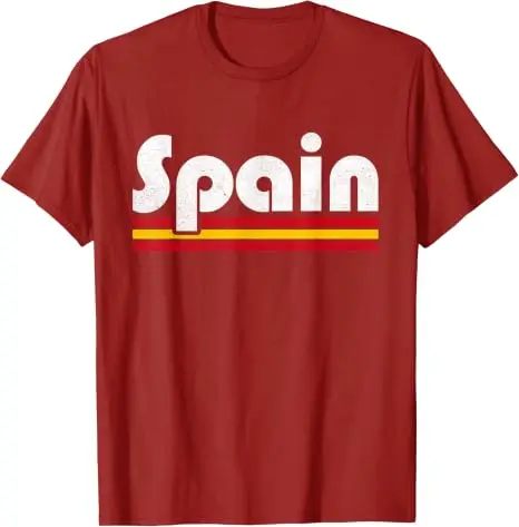Spanisches Fan Retro Vintage Spanien Flagge T-Shirt Y2k Fußball Sportbekleidung Trikot Espana Fußballmannschaft Fans Grafik-Bekleidung Spanisches T-Shirt – Detail 10