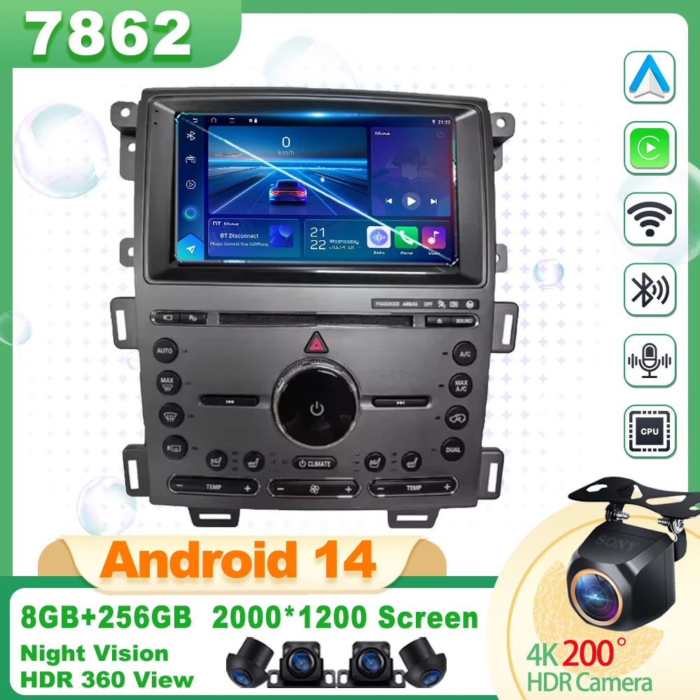 

Автомобильный мультимедийный плеер Android для Ford Edge 2011 2012 2014 2015 HDR QLED экран MirrorLink Wifi Bluetooth Carplay 8 ядер DSP