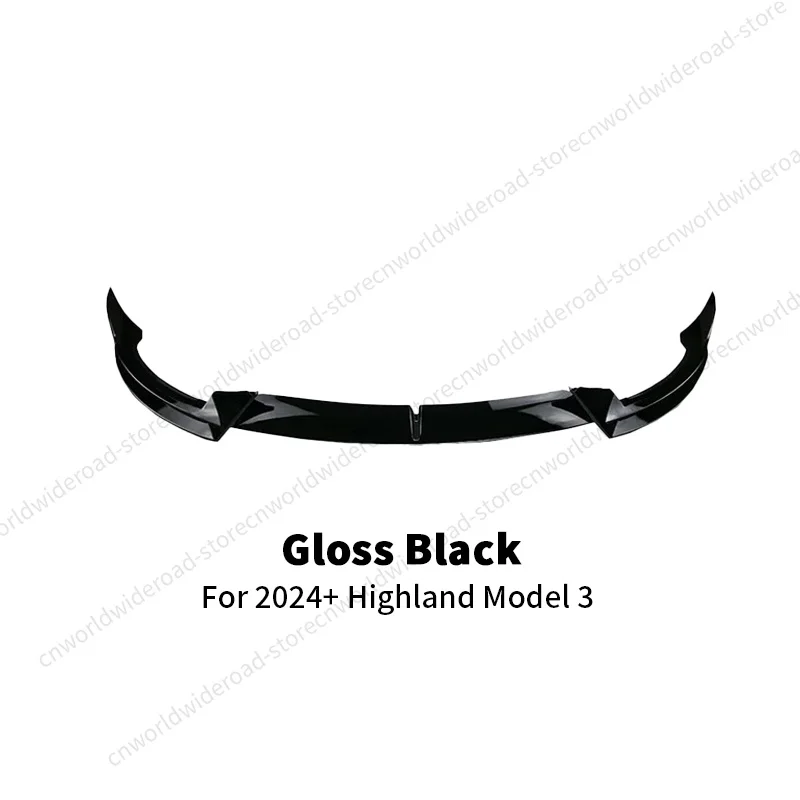 For 2024+ Tesla Highland Model 3 Front Lip Sport Bumper Spoiler Model 3 Auto Accessories AD Sport Body Kit Gloss Carbon Print