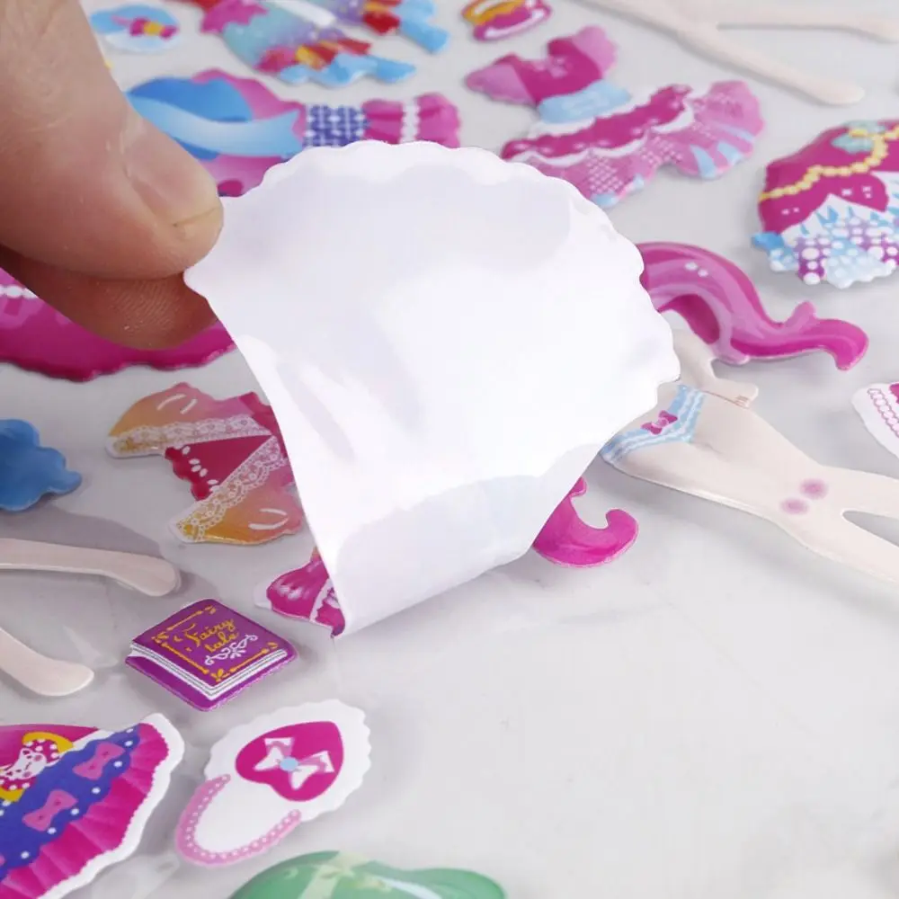2 ورقة/حقيبة Kawaii ستيريو فقاعة ملصق الأميرة فستان متعة DIY 3D رغوة ملصق لطيف الكرتون الاطفال لعبة ملصق الأطفال