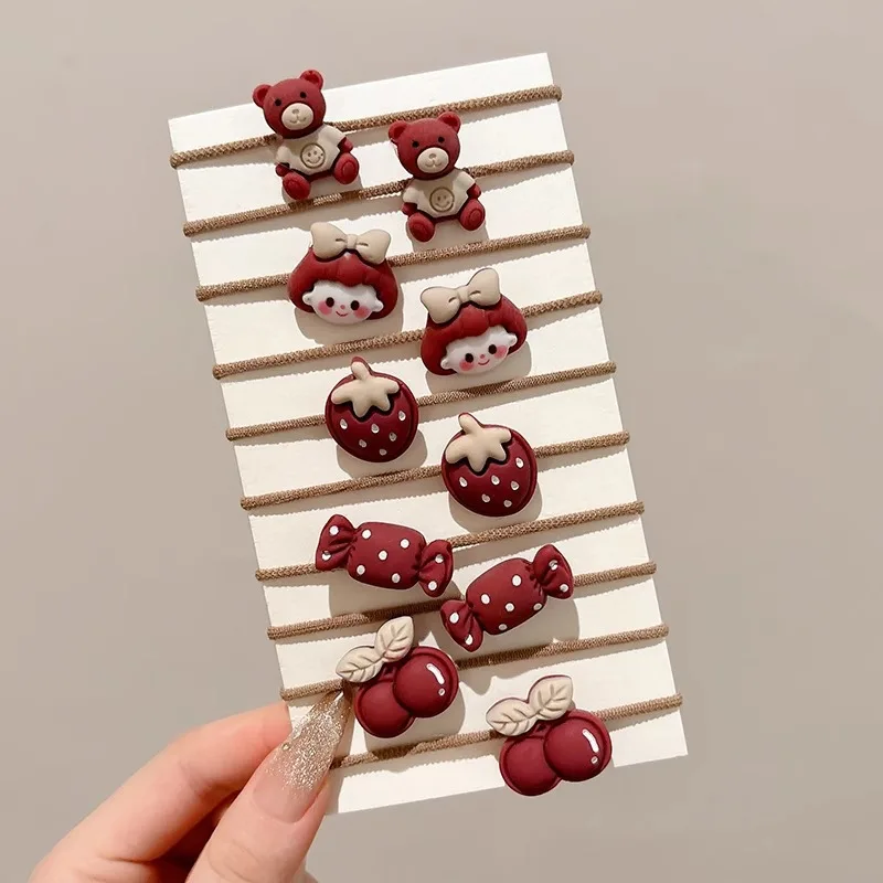 

High-Elasticity Children's Hair Tie Set, Cute Cartoon Hair Ties, Soft and Non-Damaging to Hair, Girls' Braided Hair Rubber Bands