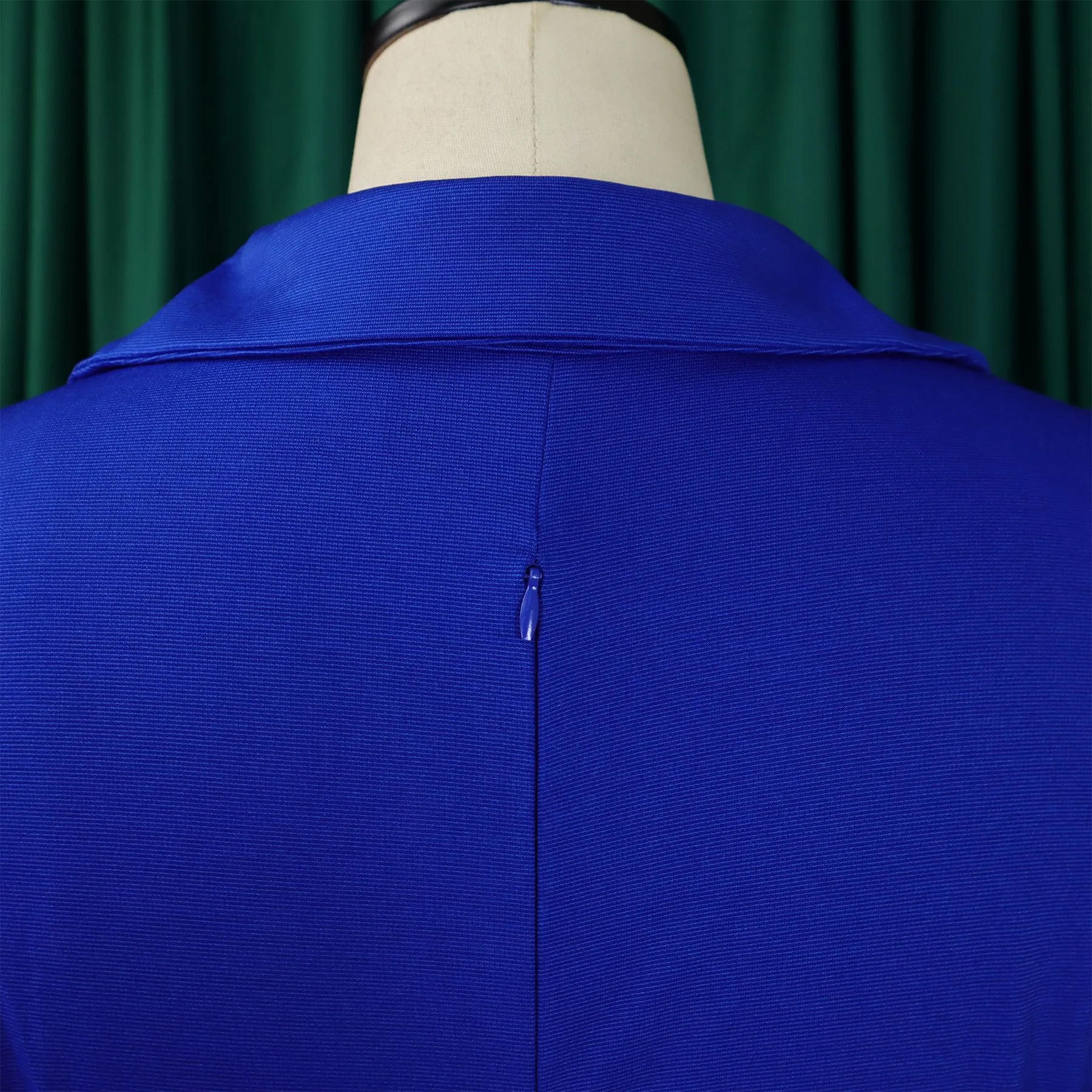 Elegant Office Dress for Women Professional Turn Down Collar V Neck Belt Waisted Pleated Mid Calf African Business Work Dress