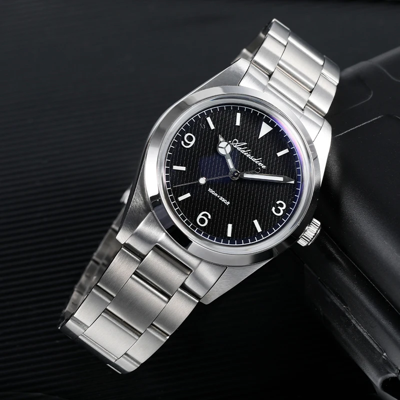 

ADDIESDIVE Top Brand Men's Luxury Stainless Steel Wristwatch Bubble mirror glass 100m Waterproof BGW9 Luminous Quartz Watches