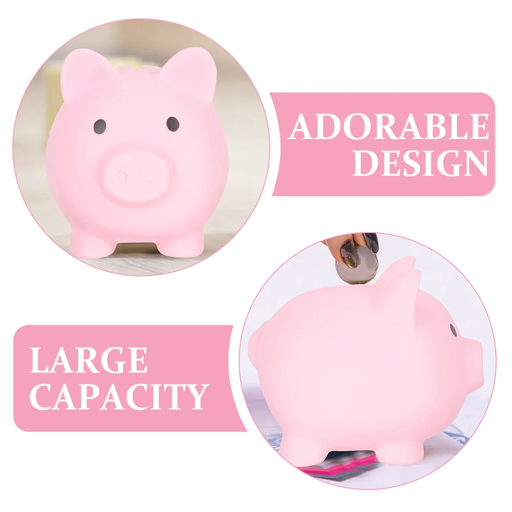 

2Pcs Pig Shape Piggy Bank Kids Coin Box Decorative Cartoon Saving Pot Vinyl Money Bank Cute Children Gift Coin Saving Pot