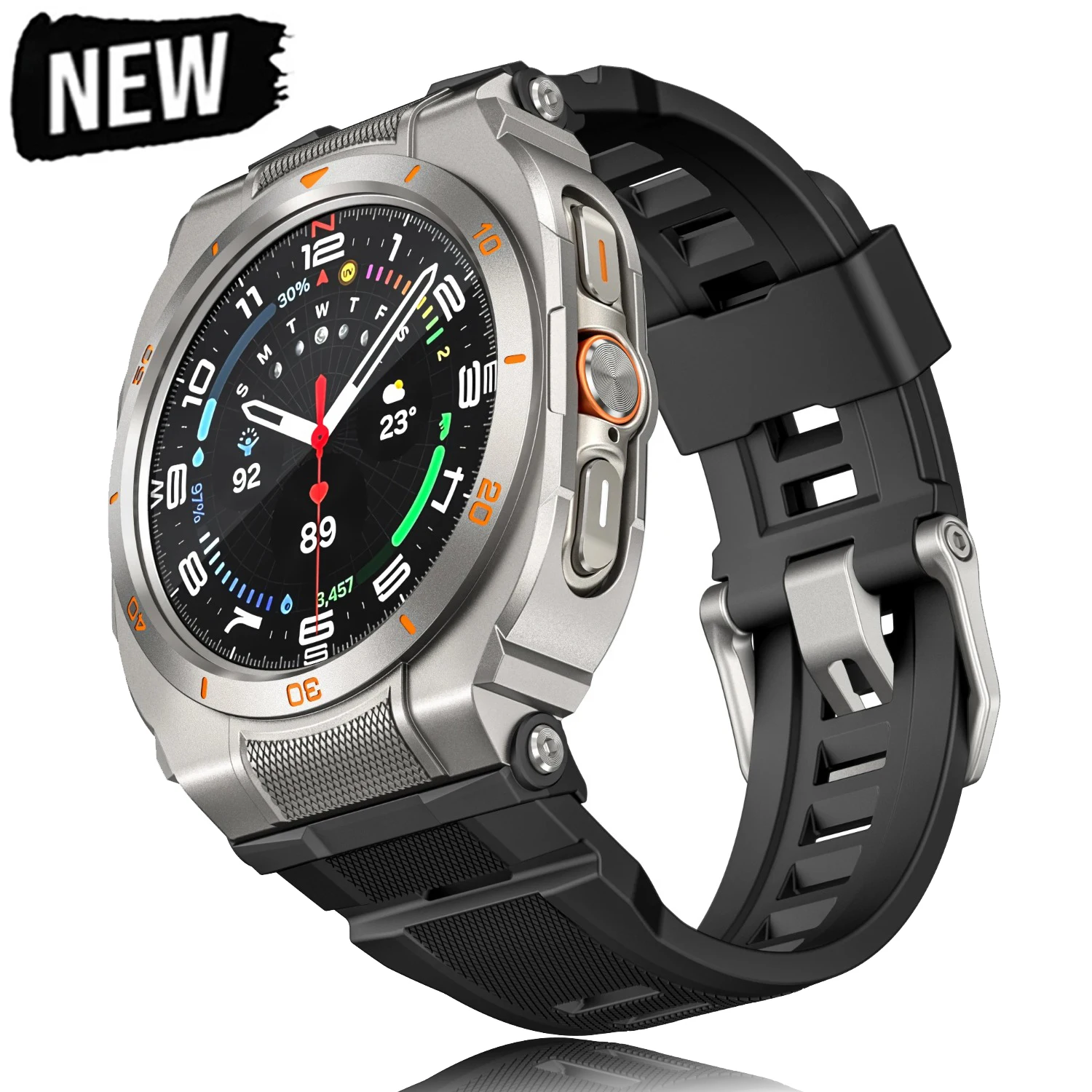 

Силиконовый спортивный ремешок + металлический корпус для Samsung Galaxy Watch Ultra 2025 47 мм, браслет Correa для Galaxy Watch 7 Ultra 2, аксессуары