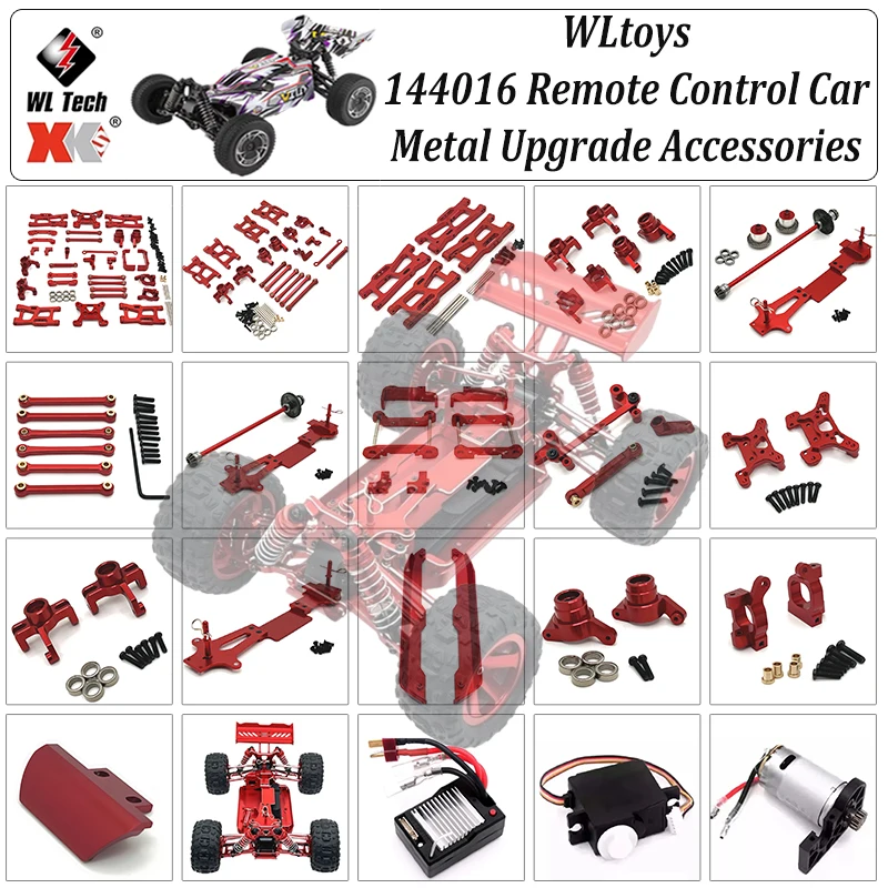 

WLtoys 144016 Metal Parts Upgrade: Swing Arm, Pull Rod, Steering Cup, Bracket, Base, Second Floor Plate, Car Shell Column