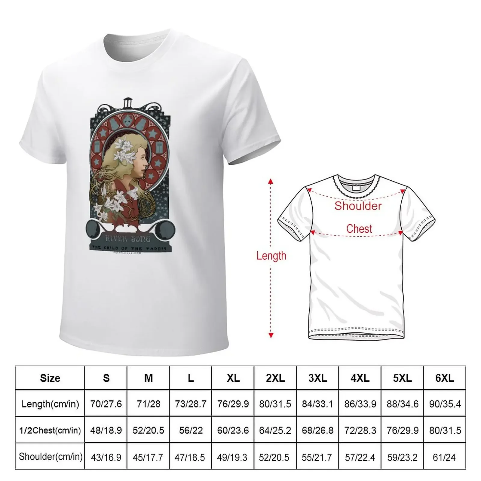 River art nouveau T-Shirt customs design your own funnys shirts graphic tees customs fitted t shirts for men