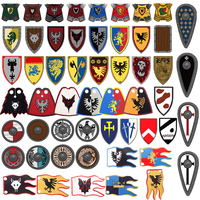 MOC Medieval Building Blocks Castle Knight Figures Flag Armor Cloak Ancient Holy Rome Soldier Accessories Bricks Toys Kids Gift