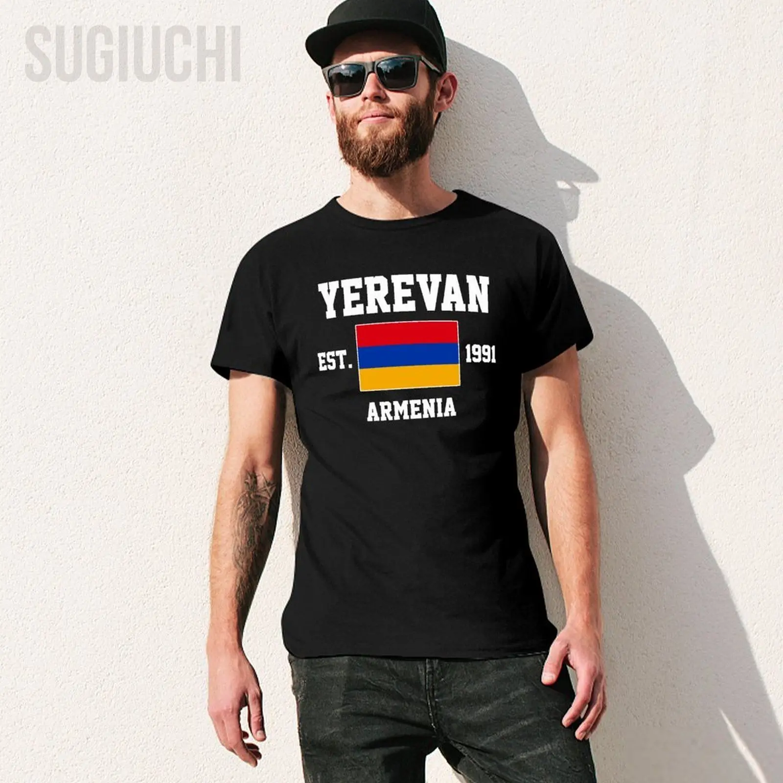 Patriotic Flag Armenia EST.1991 Yerevan Men Tshirt Tees T-Shirt O-neck T Shirts Women Boys Clothing 100% Cotton