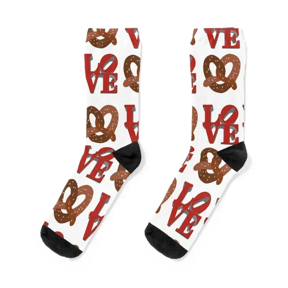 Pretzels & Love Statue Socks Soccer valentine gift ideas christmas gift men cotton high quality Boy Child Socks Women's