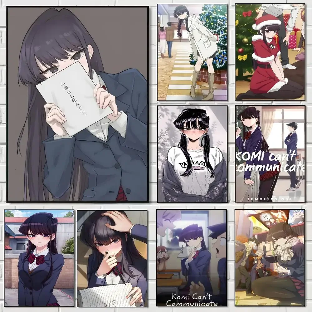 Kawaii Anime Komi Cant Communicate Poster Pegatina artistica HD autoadhesiva impermeable para salon dormitorio