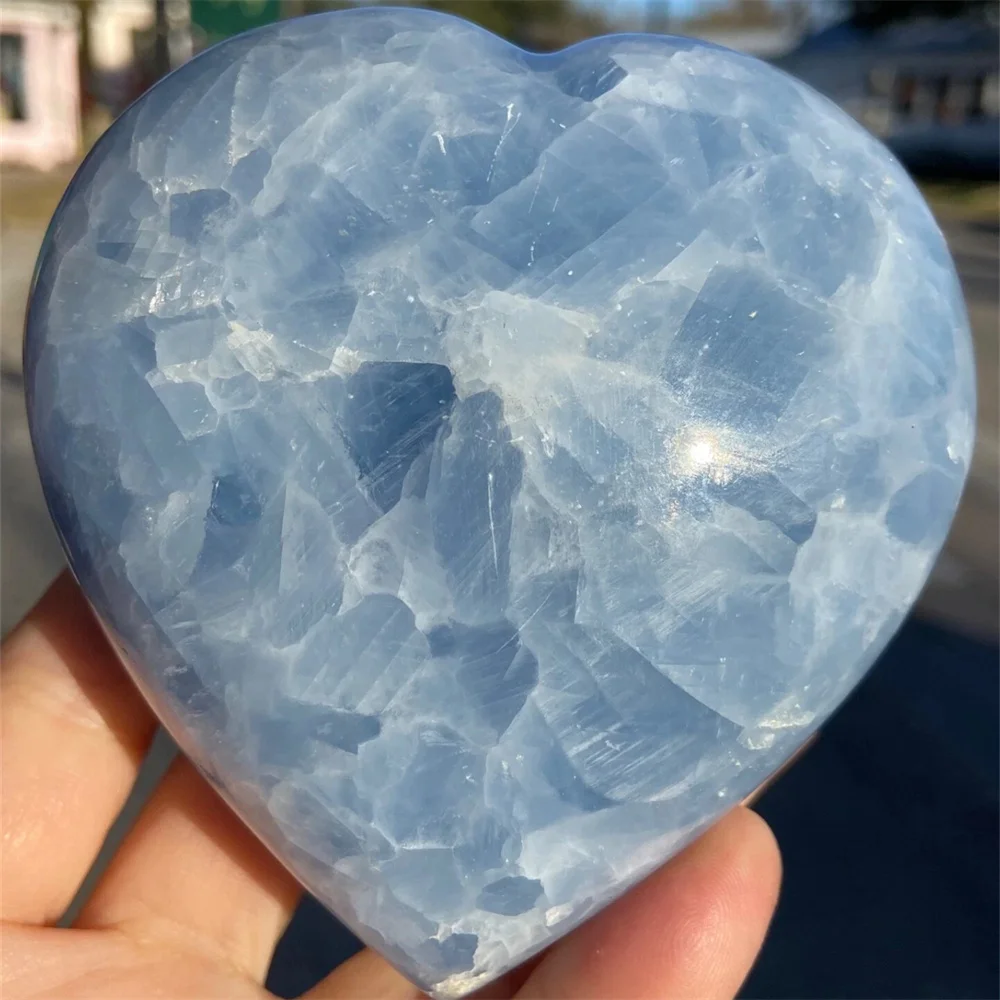 

Natural Blue Calcite Heart, Energy Gemstone, Home And Office Decoration, Divination, Demagnetization, Aquarium Decoration, Roman