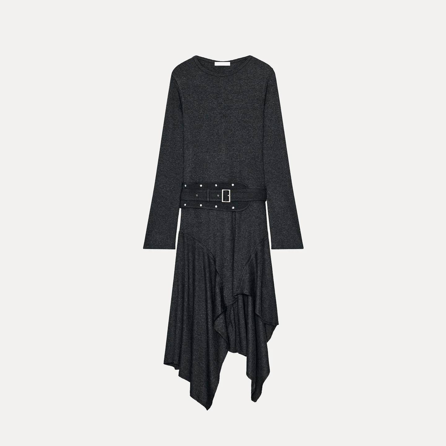 Ele Asymmetric Midi Dr Z Faion Commute Sle Long Sve Slim Fit Dr pour un usage quotidien pour femme