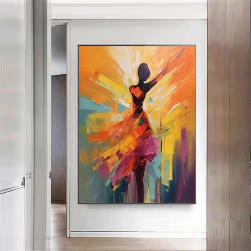 

Large Hand-Painted Lover Rain Landscape Oil Painting On Canvas Wall Art Picture Living Room Home Decoration Mysterious Gift Art