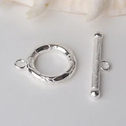 Solid 925 Sterling Silver Circle toggle clasp for jewelry making