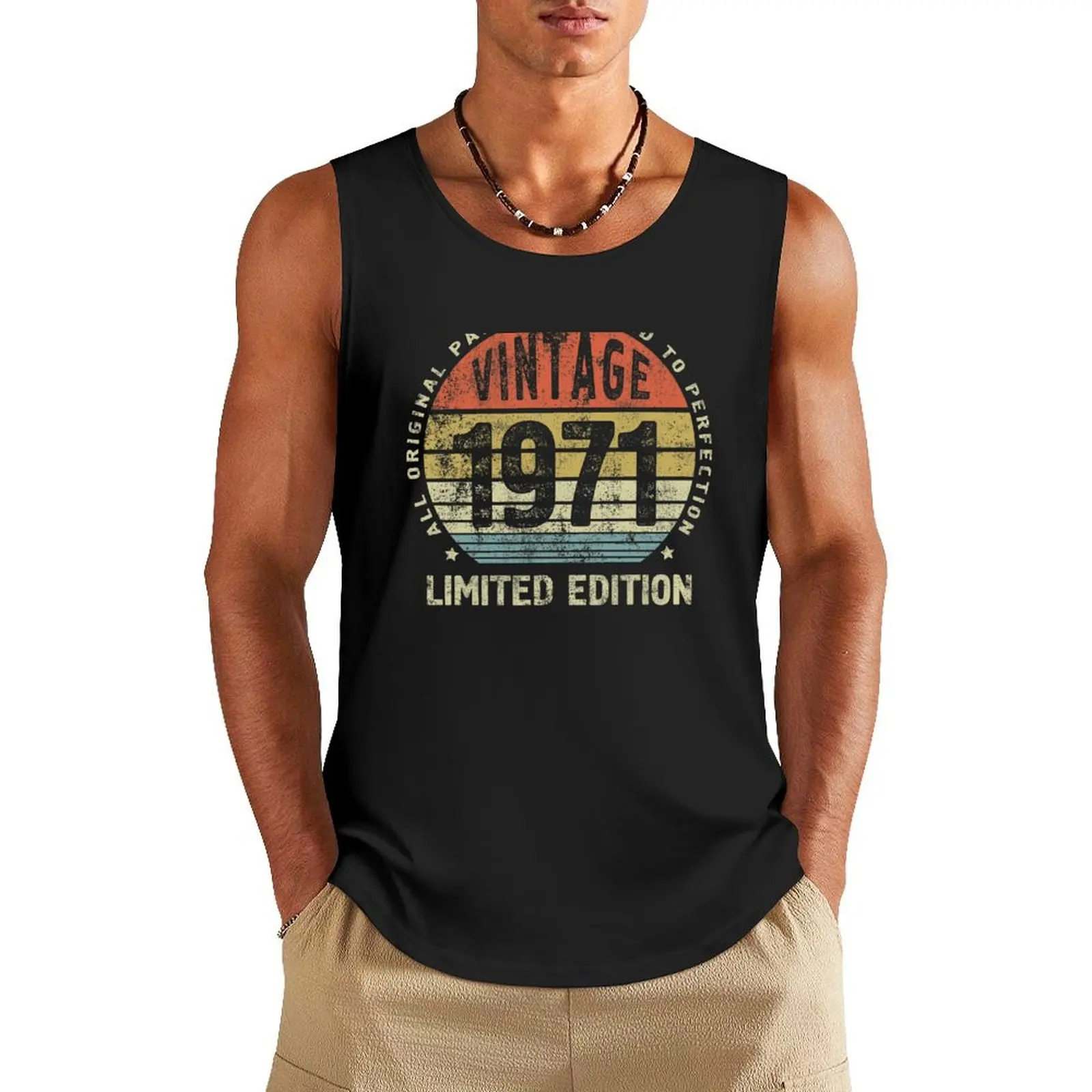 

Vintage 50th Birthday Gift for Man or Woman - Born In 1971 Shirt - 50 Anniversary Birthday Gift for Her or Him - All Or Tank Top