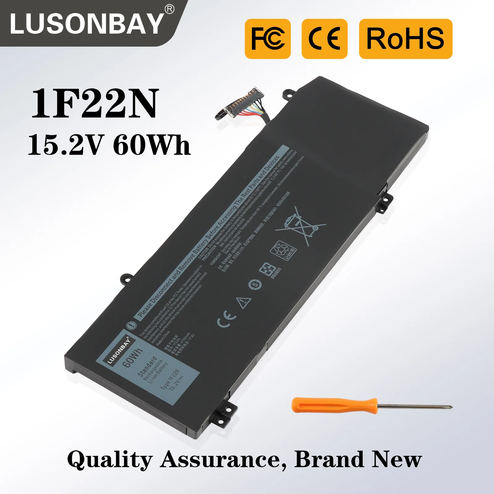 

LUSONBAY 1F22N 60WH Laptop Battery For DELL ALIENWARE 2018 orion M15 M17 R1 P82F P40E P79F P37E Inspiron G5 5590 G7 7590 7790