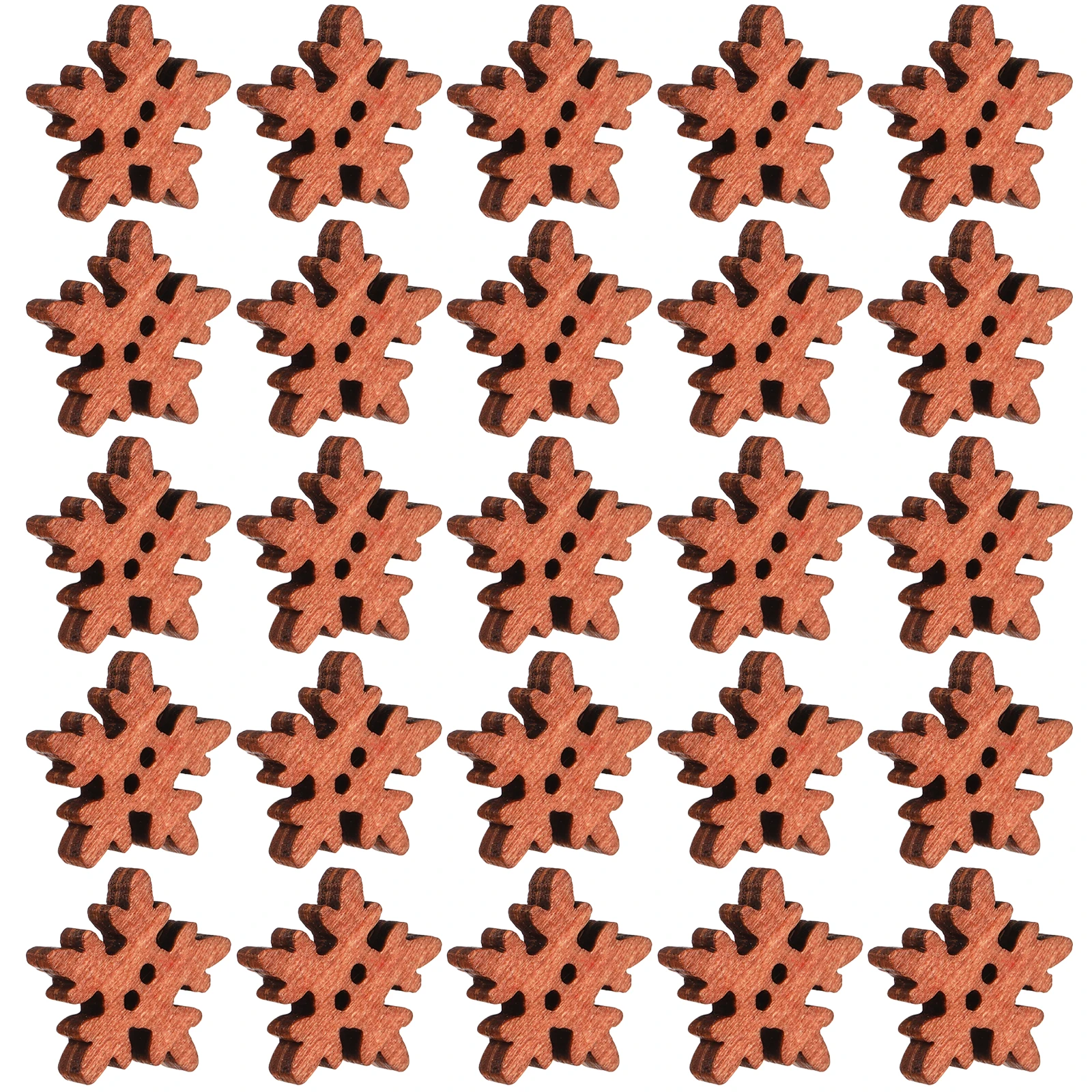 

100Pcs Snowflake Button Wooden 18Mm Decorative Craft Supplies for Christmas DIY Scrapbooking Creative Projects