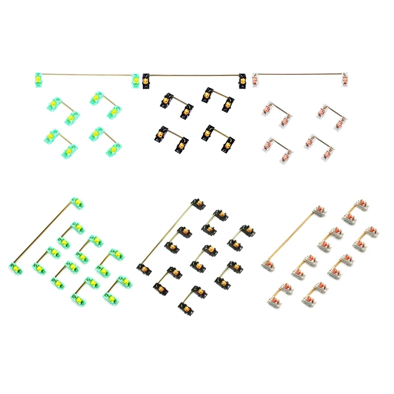 Plate Mounted Stabilizer For 60 64 68 84 87 96 104 Mechanical Keyboard Cherry OEM Stabilizers 6.25U 2U 7U Golden Steel Wire