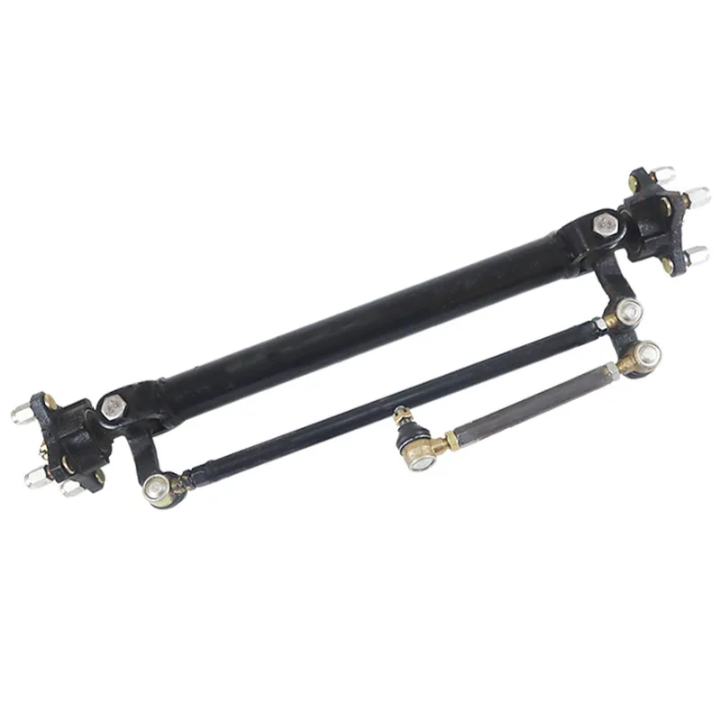 

Brakeless round tube steering front axle assembly, modified electric four-wheel dining car sightseeing flat car four-hole whee