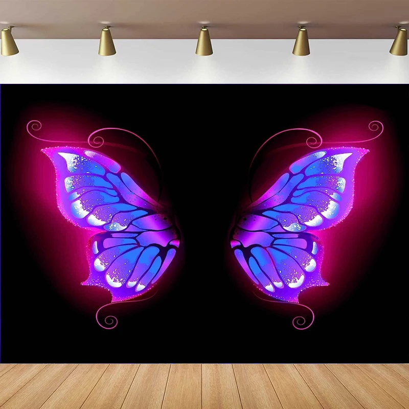 Butterfly Wings Photography Backdrop Dreamlike Portrait Poster For Events Party Decoration Photo Studio Background Banner