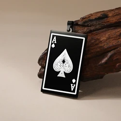 EUEAVAN 1pc Lucky Ace of Spades Stainless Steel Pendant Poker Card A Charms DIY Necklace Keychain Jewelry Making Supplies Gifts
