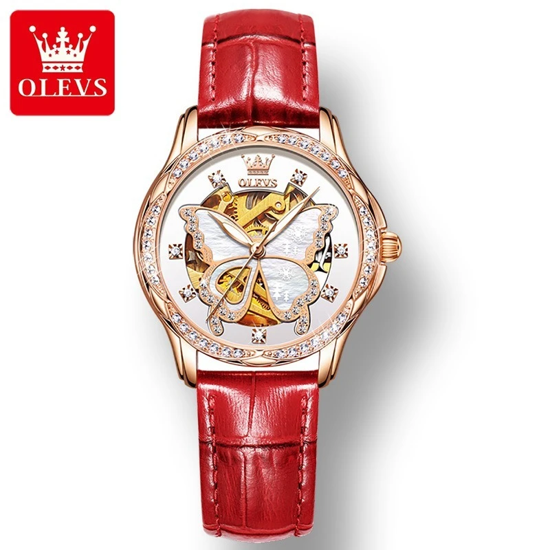 

OLEVS 6622 Mechanical Fashion Watch Gift Ceramic Watchband Round-dial