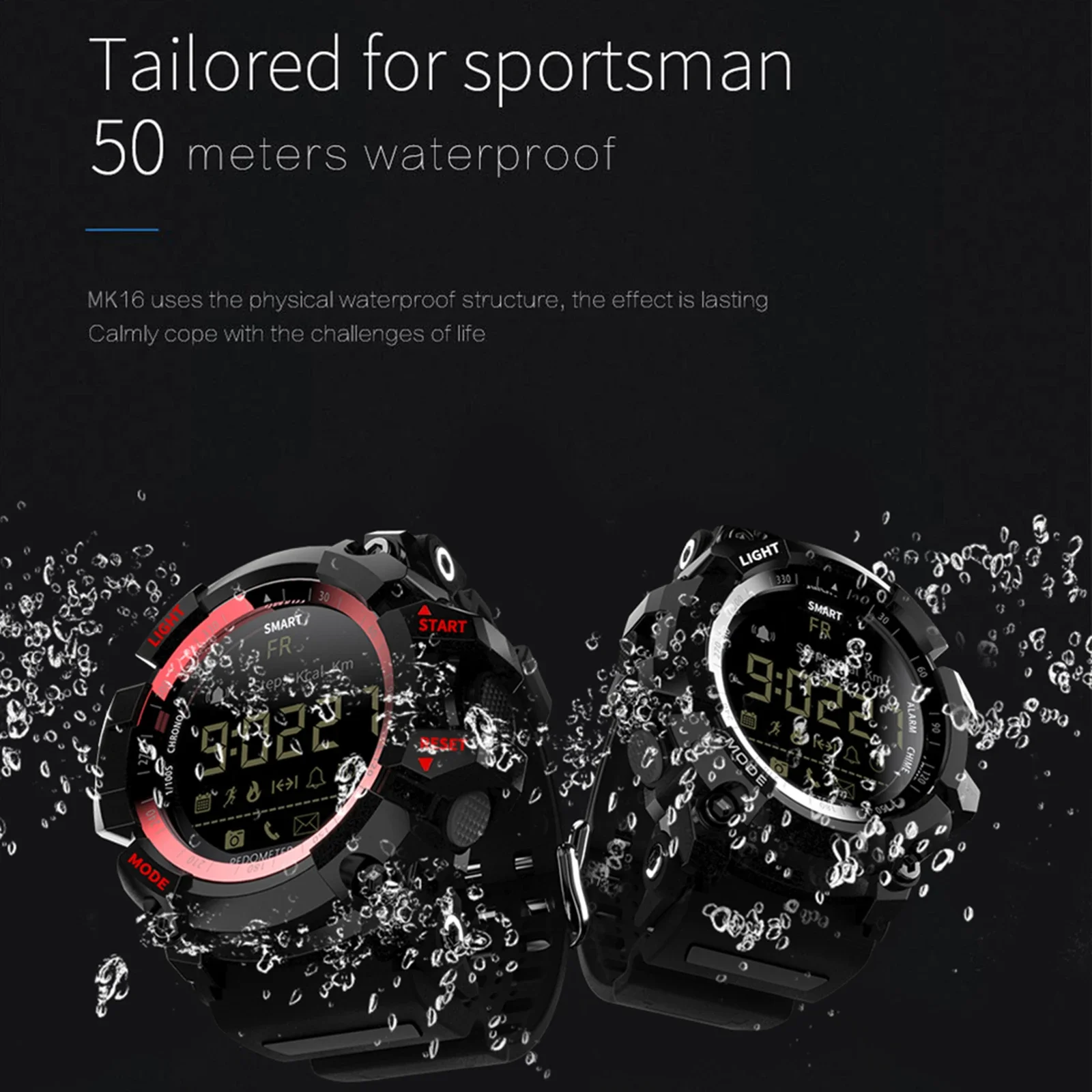 LOKMAT MK16 Smart Watch Fitness Tracker Remote Camera Alarm Week Date Sports Smartwatch Men Women 【Support Dropshipping】