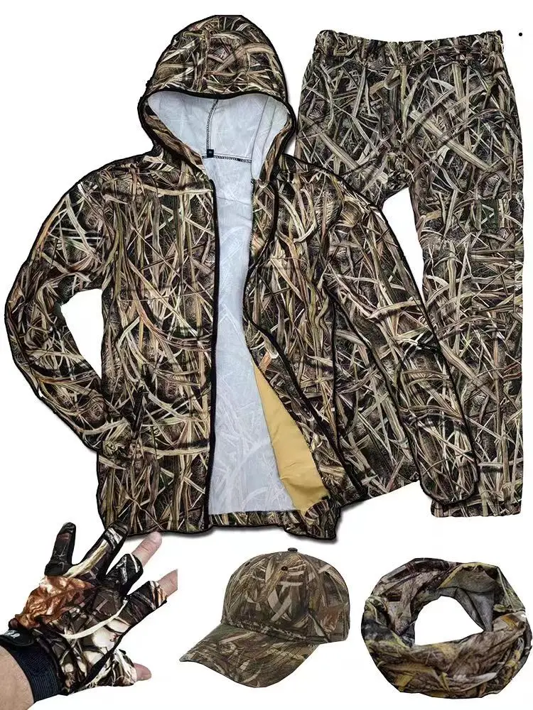 Imagem -06 - Bird Vering Roupas de Pesca ao ar Livre Bionic Ghillie Ternos Sniper Roupas Camuflagem Reed Hunting Primavera e Outono