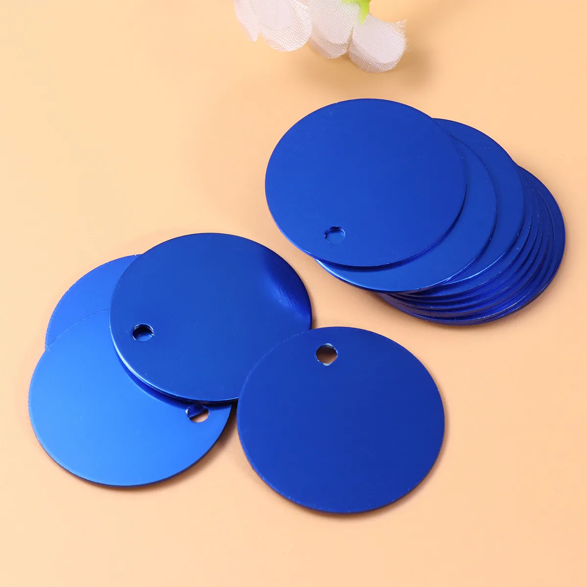 

25Pcs Aluminum Alloy Pet Tags Round Blank DIY Dog Id Tag Pendant Accessories for Puppy Mixed Color Metal Stampings Craft