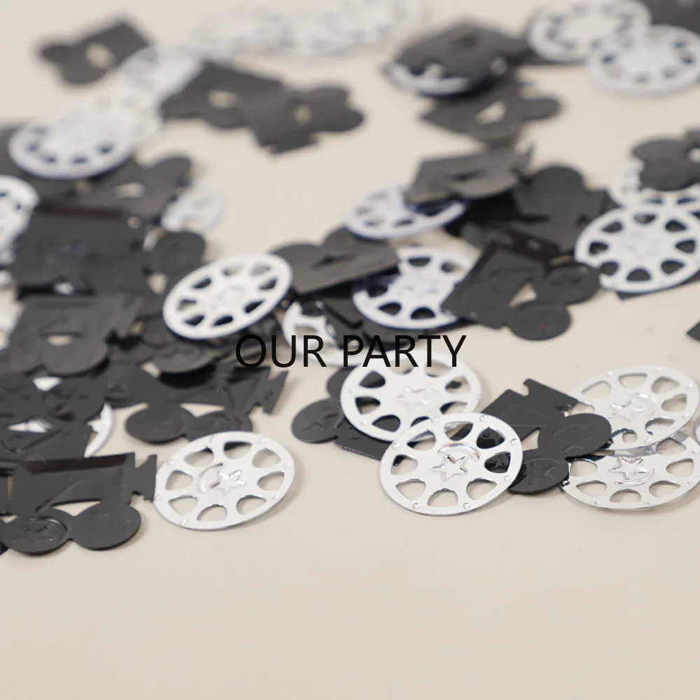 15g/bag Cinema Festival Theme Sequin Confetti Camera Film Table Scatter for Movie Night Birthday Party Decoration