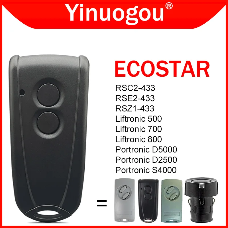 

ECOSTAR RSC2 RSE2 RSZ1 433 Garage Door Remote Control 433MHz Rolling Code For ​Liftronic 500 700 800 Portronic D5000 D2500 S4000