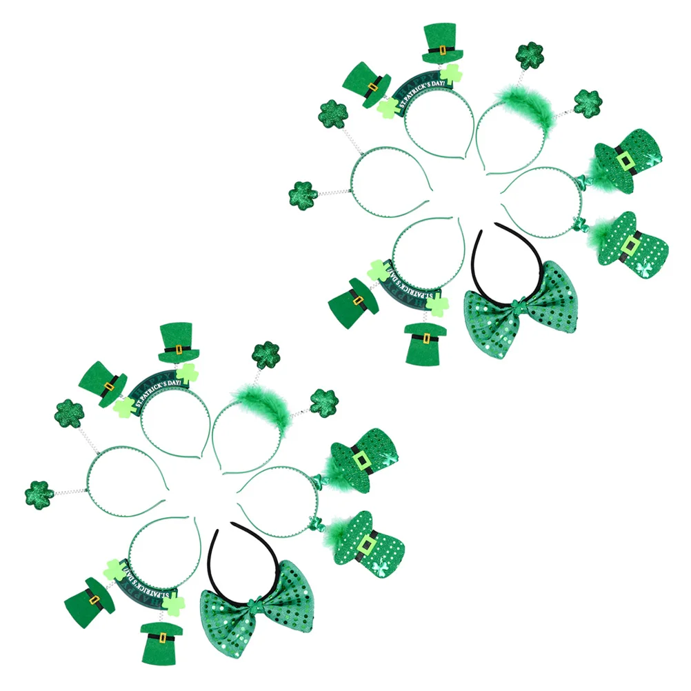 

12 Pcs Shamrock Headb s Green Headdresses Hair Hoops Carnival Costumes Festival Decorations Patricks Accessories Durable
