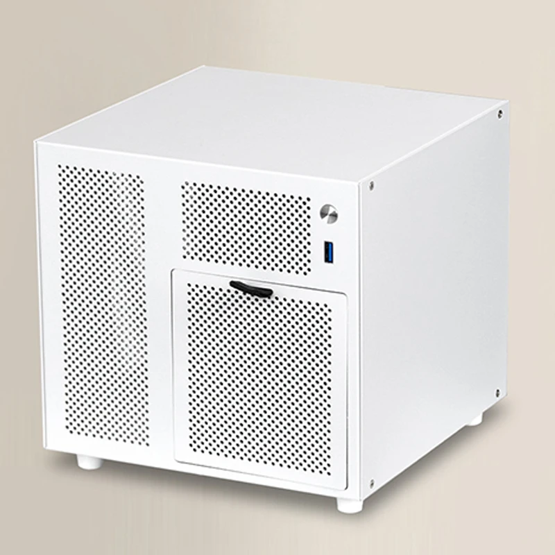 4-Bay NAS Chassis Supports SFX/SFX-L Power Supplies and ITX Motherboards Magnetic Front Panel 4x 3.5-inch SATA/SAS