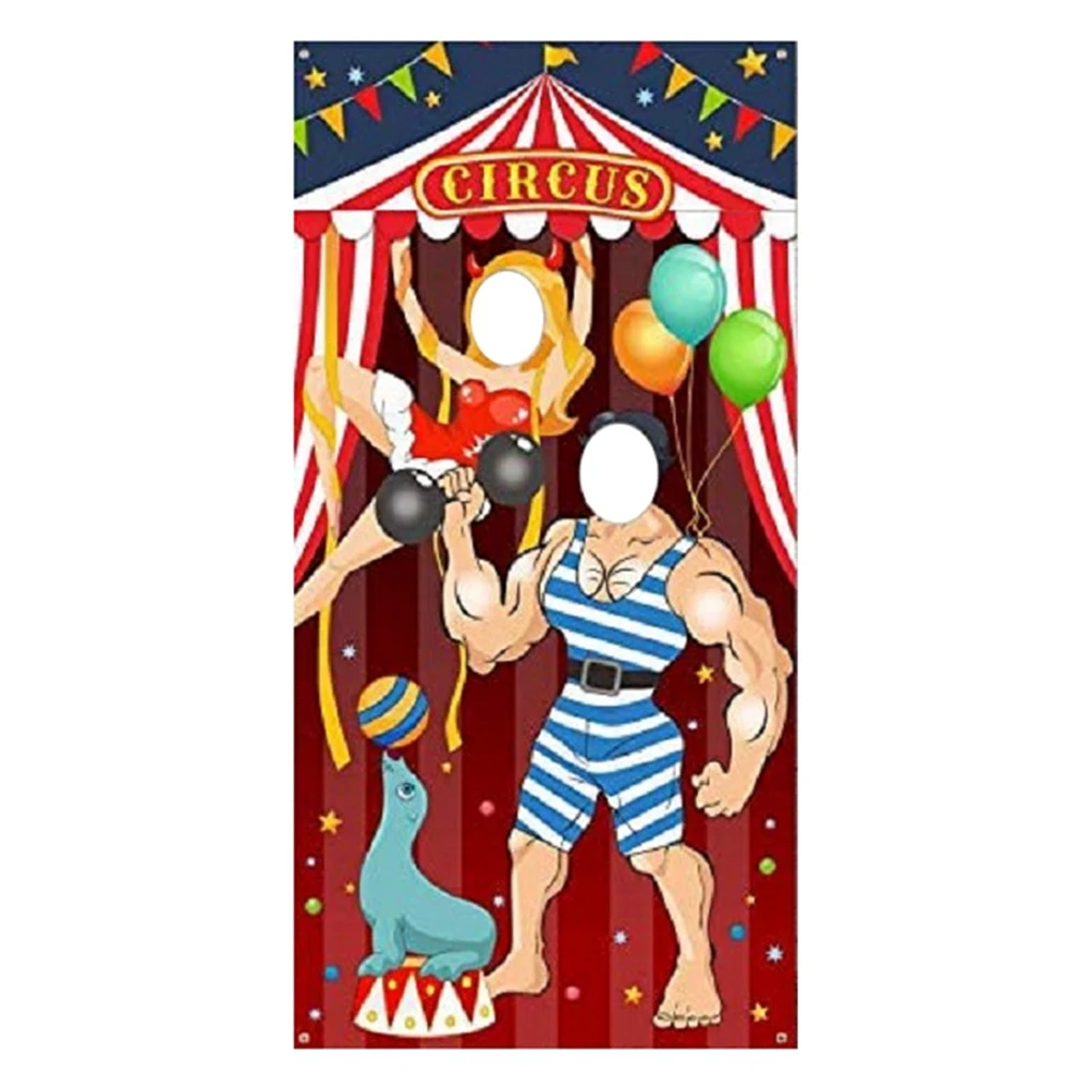 

A88M Carnival Circus Party Decoration Carnival Photo Door Banner Backdrop Props, Large Fabric Photo Door Banner for Carnival
