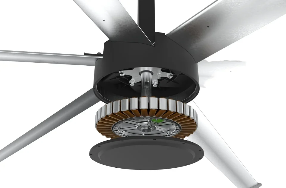 Source Factory 4.3M grande ventilatore HVLS da soffitto con motore CC industriale