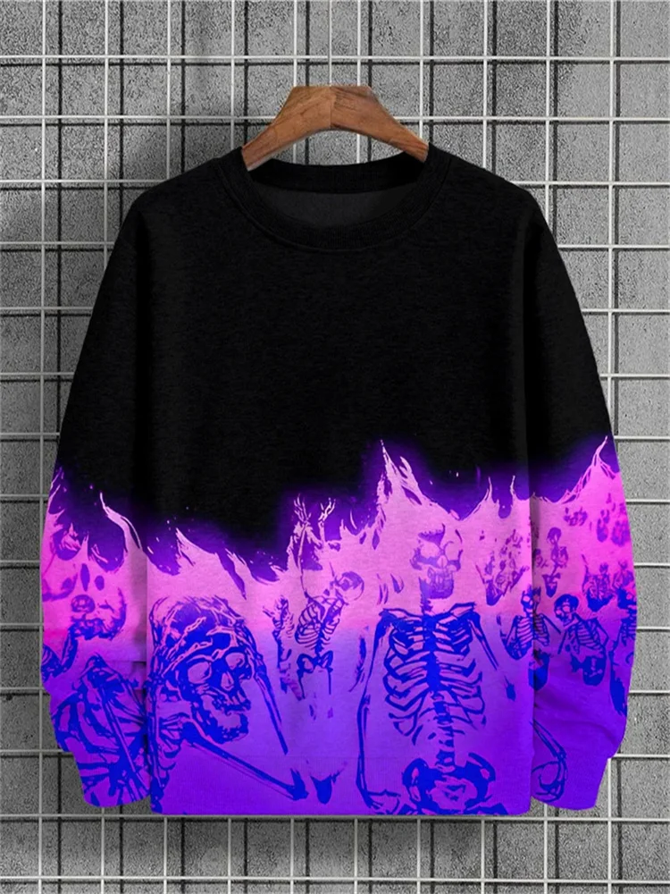 

Autumn Winter Men's Sports Hoodies Unisex 3D Printing Halloween Skull Pattern Printed Hoodies Harajuku Fashion Pullovers Tops