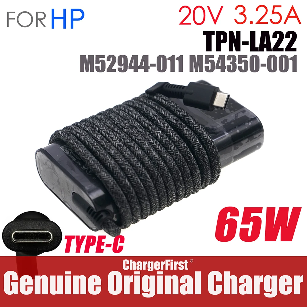 Genuine TPN-CA10 20V 3.25A TPN-DA13 TPN-LA22 65W Type C AC Adapter Laptop Charger for HP EliteBook 830 G10 G9 G8 Power Supply
