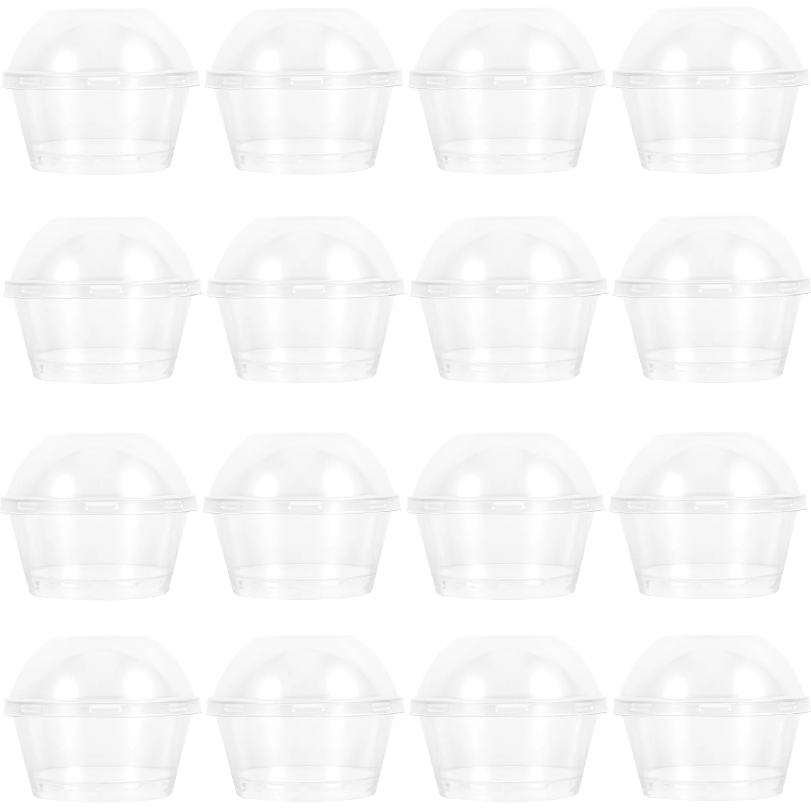 

25 Pcs Plastic Dessert Cups Clear Pudding Cups Lids Small Shooter Jelly Ice Cream Bowls Round Reliable Material Safe Use
