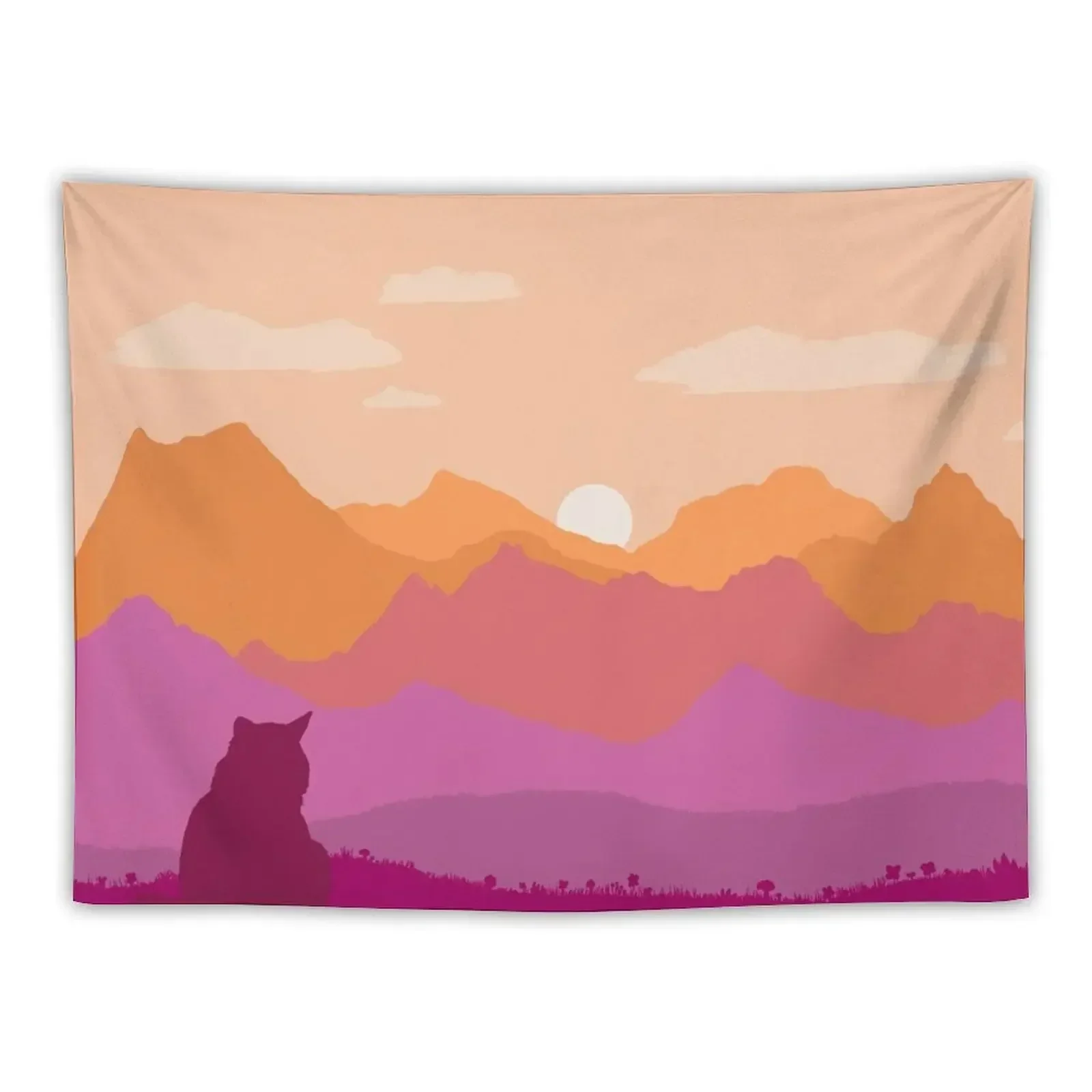 

Lesbian Cat Landscape Tapestry Christmas Decoration Outdoor Decor Room Decorations Aesthetic Cute Decor Tapestry