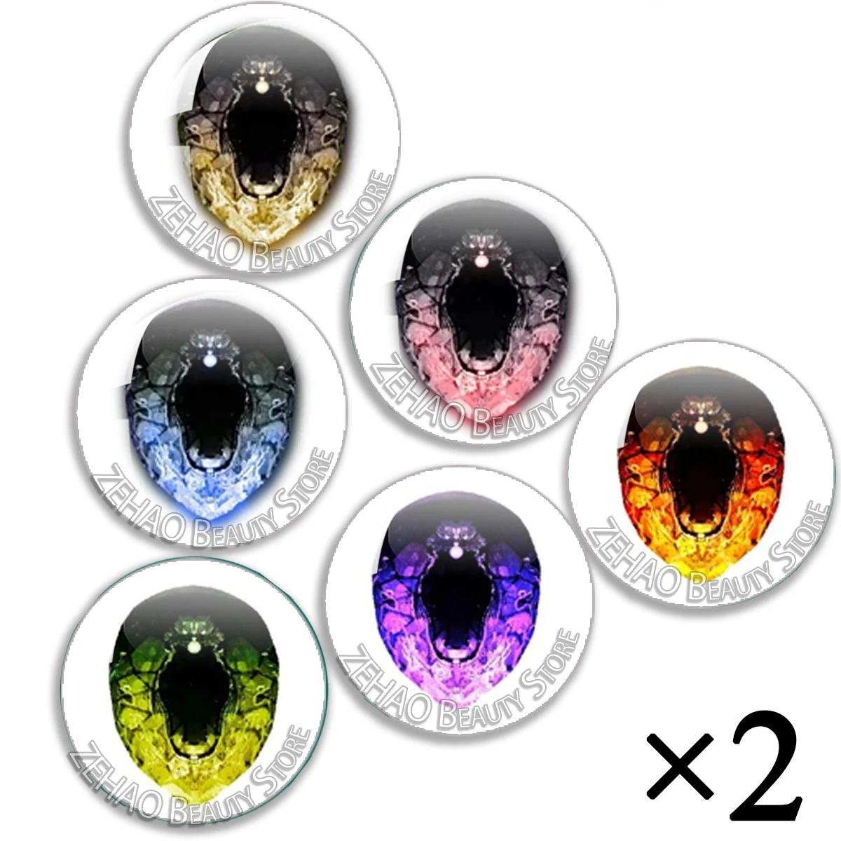 12Pcs Glass Niche Gem Eyes Chips Part5 Round Cabochon 10MM-40MM Handmade Girl Toy Drop Glue Eye Pupil DIY Blyth BJD Doll Accesso