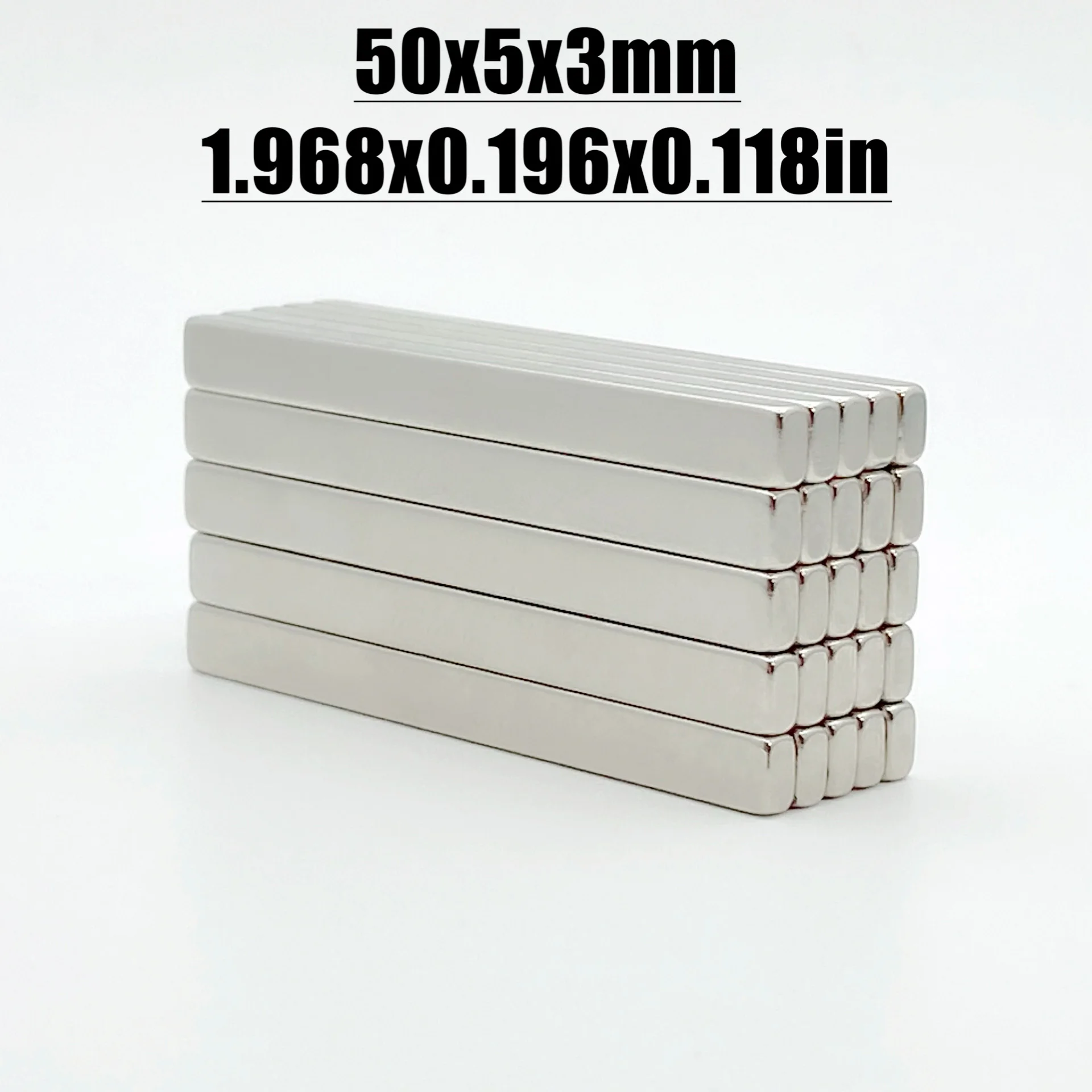 2-100pcs 50x5x3mm Magnet Neodymium Magnet N35 NdfeB Permanent Magnetic Imanes Magnets Square Shape 50*5*3 Magnet Accessory