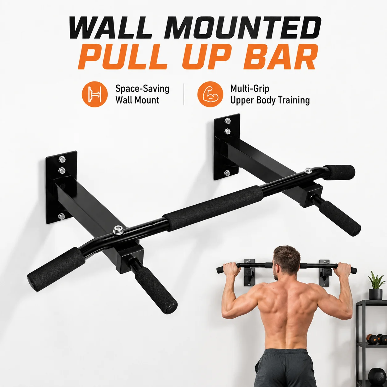 Home Bar And Gym - قضيب سحب مثبت على الحائط متعدد