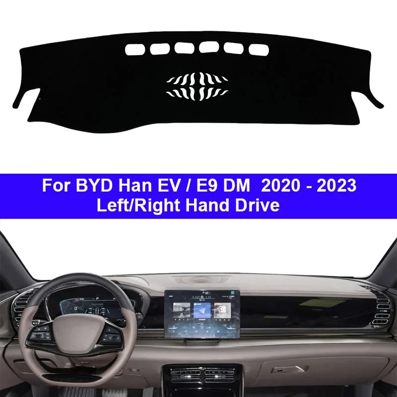 

Для BYD Han EV E9 DM 2020 2021 2022 2023 автомобильные аксессуары, защитная накладка, крышка приборной панели, силиконовый нескользящий коврик, солнцезащитный козырек