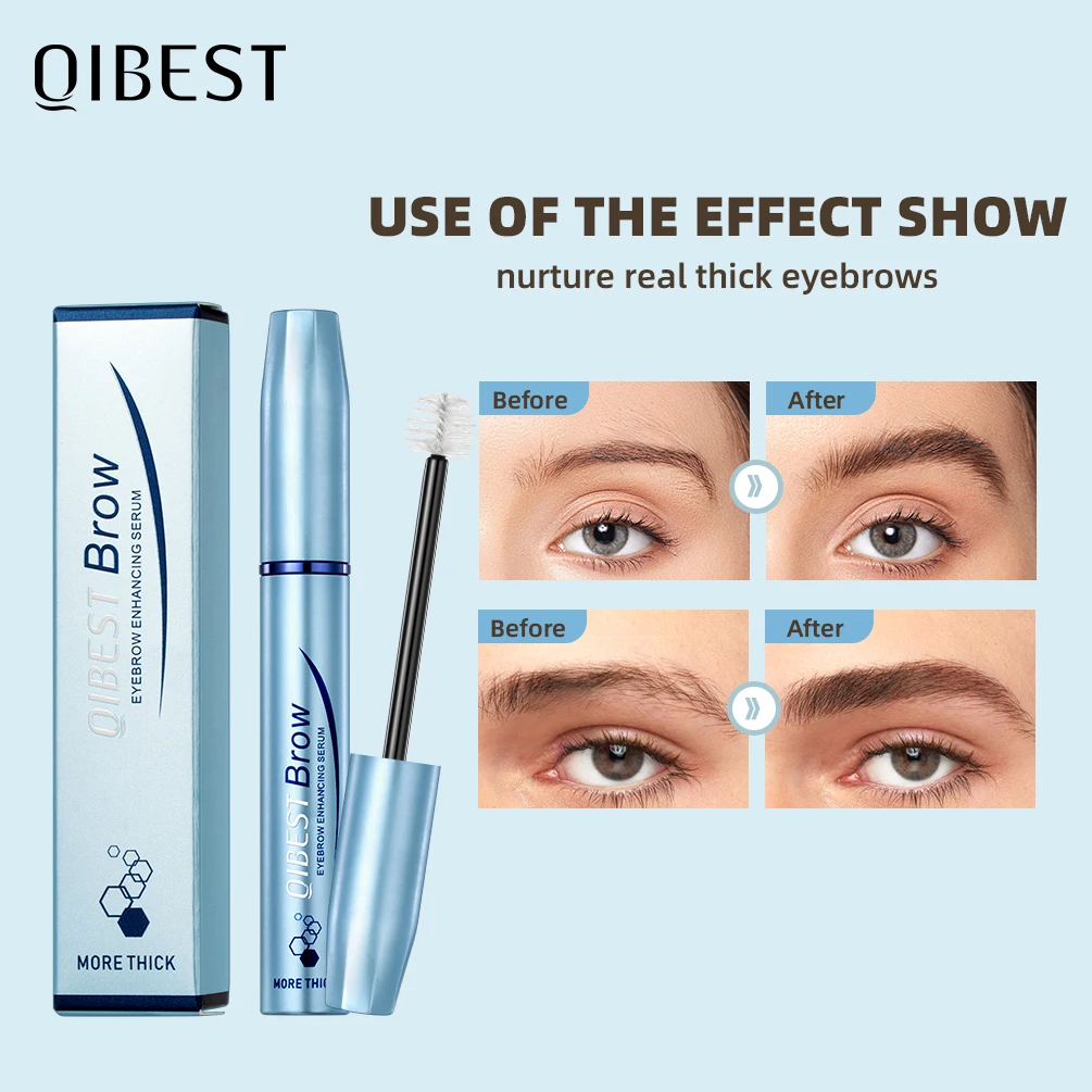 QIBEST-Natural Sobrancelhas Crescimento Soro, Thicker Nutritivo, Eye Brow Enhancer, Styling Maquiagem, Lift Eyes, Cosméticos, Novo