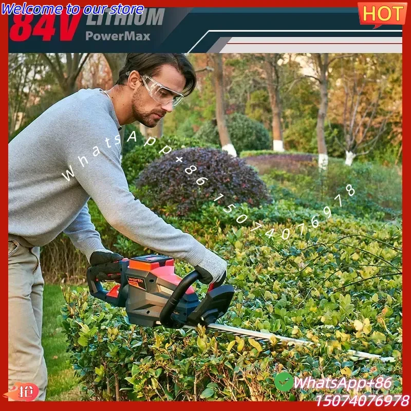 2026 84V Brushless Hedge Trimmer Garden Power Tools Pole Electric Garden Machine Cordless Hedge Trimmer With Battery